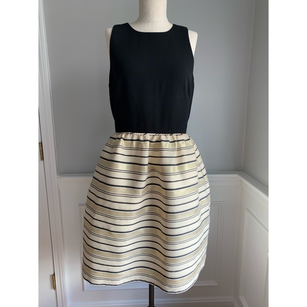 J. Crew Black and Gold Party Dress